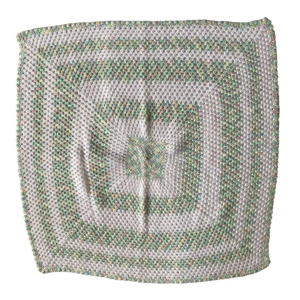 Baby Blanket Knit or Crocheted Handmade Small Lap Throw Sweet and Cozy